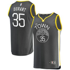 Camiseta Kevin Durant 35 Golden State Warriors Statement Edition Negro Hombre